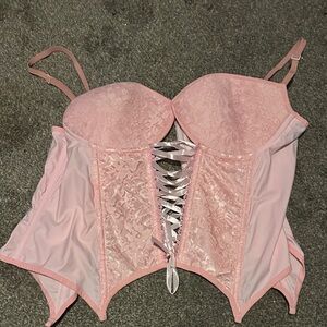 Daisy Corsets Pink Lace Corset Top 4xl